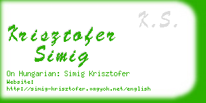 krisztofer simig business card